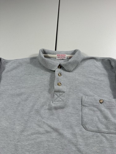VTG Brooks Brothers Sweatshirt Mens L Cotton Crop Boxy Rugby Polo Preppy 80s 90s - Picture 7 of 10