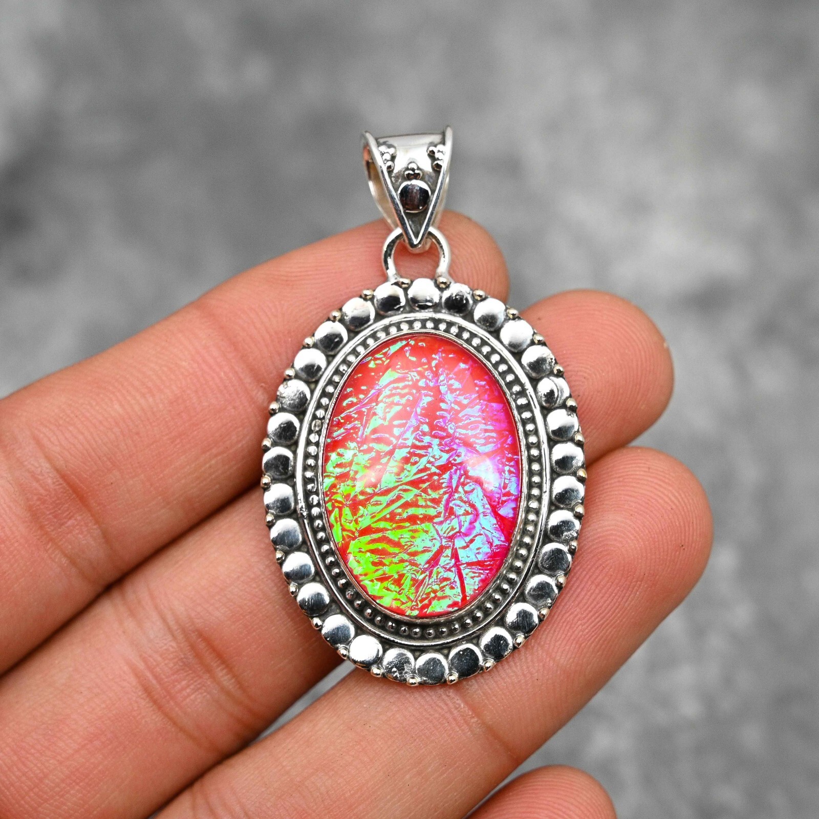 Australian Triplet Opal Gemstone Pendant Handmade 925 Sterling Silver Jewelry