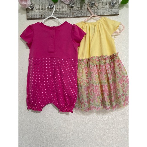 Kids Headquarters Girls Romper and Dress, 2-Pack Outfit ,Pink, Bee, Size 18M - Picture 6 of 9
