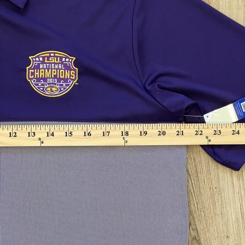 Antigua LSU Tigers 2019 Football National Champions Polo Golf Shirt Size M NWT - Picture 6 of 7