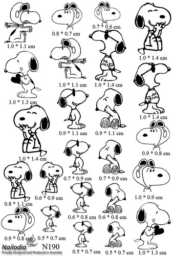 Calcomanía de arte en uñas Snoopy perro pegatina deslizante transferencia de agua - Imagen 3 de 3