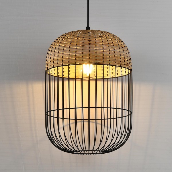 Lqwell® E27 1*60W HäNgelampe Schwarz, Retro Pendellampe ,HöHenverstellbar-image