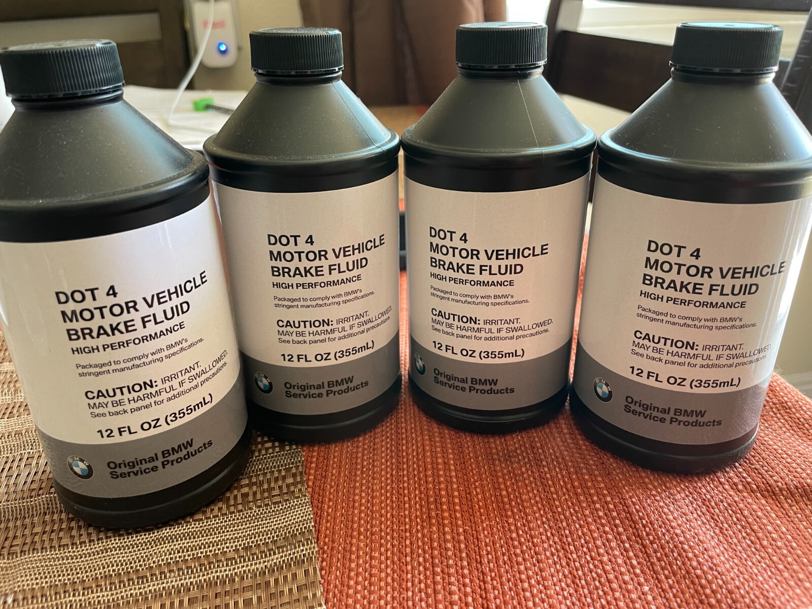 Lot of (4) BMW F30 GENUINE BRAKE FLUID DOT 4 81220142156 12 fl oz. NICE ...