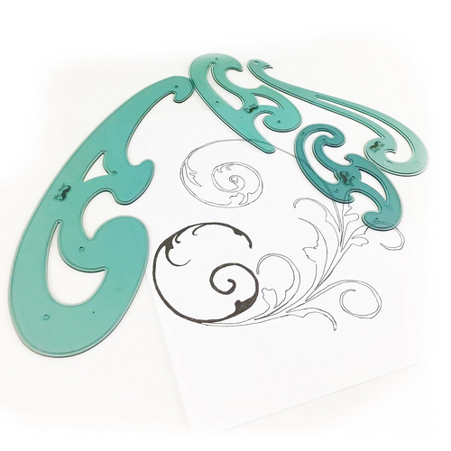 French Curve and Template Ruler Set, 6 Pieces - Picture 4 of 12