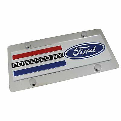#ad #ad Ford Powered By Ford Engine Badge On Polished SS License Plate Chrome $45.95