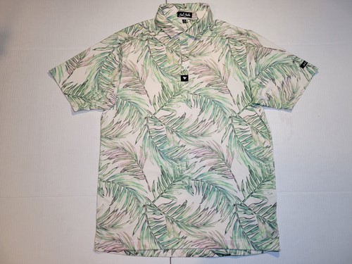 Bad Birdie Polo Shirt Green Floral Short Sleeve Golf Performance Polo Mens M