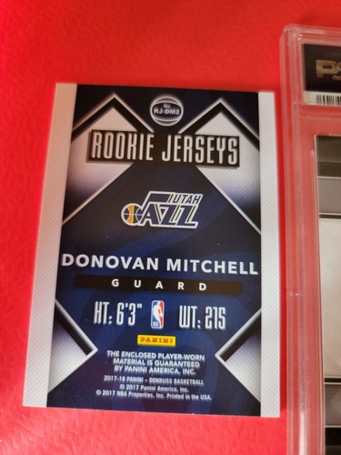 Donovan Mitchell PANINI INSTANT ROOKIE CARD GRADED PSA NM MINT 8 + MAGLIA ROOKIE - Foto 6 di 6