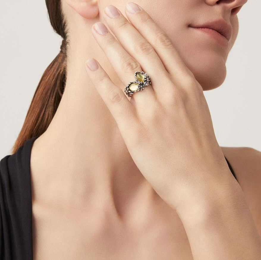 Anello Donna Giovanni Raspini Argento 925 Daisy Margherita Pietra Gialla 11739/1 - Immagine 2 di 4