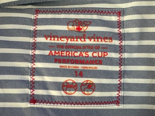 Vineyard Vines Performance Americas Cup Harbor Shirt Women 14 EUC $128 3/4Sleeve - Picture 9 of 14
