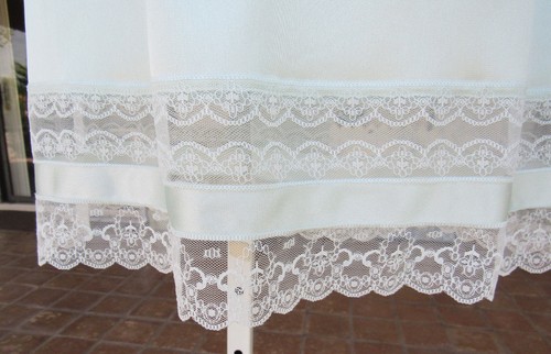 NEW NEVER WORN VTG 1960s 70s VANITY FAIR HALF SLIP SEA FOAM SMALL FLORAL LACE - Picture 10 of 12