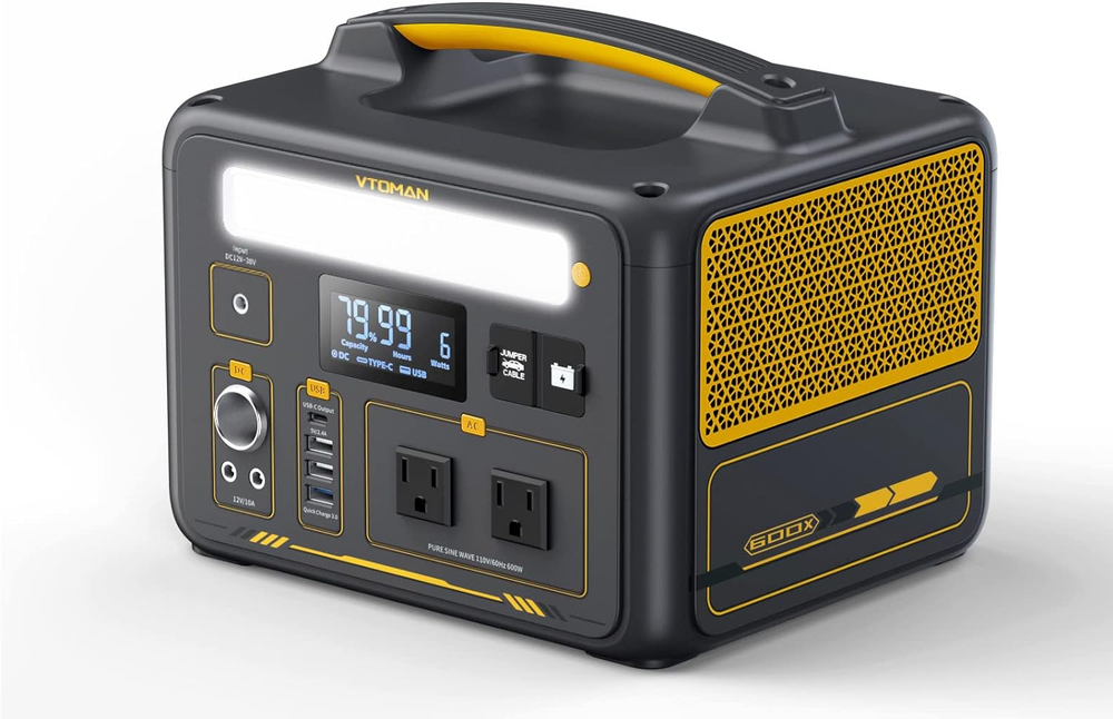 VTOMAN 600W Portable Power Station, LFP Battery Powered Generator with 2X 600W A