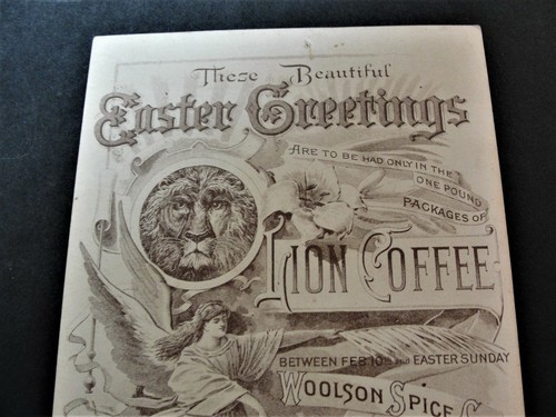 Victorian Ephemera 1893- Lithographed, Young Girl-Trade Card-Lion Coffee. - Picture 4 of 5