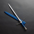 Viking Short Sword Blue Leather Sheath, Medieval Sword, Stainless Steel Blade