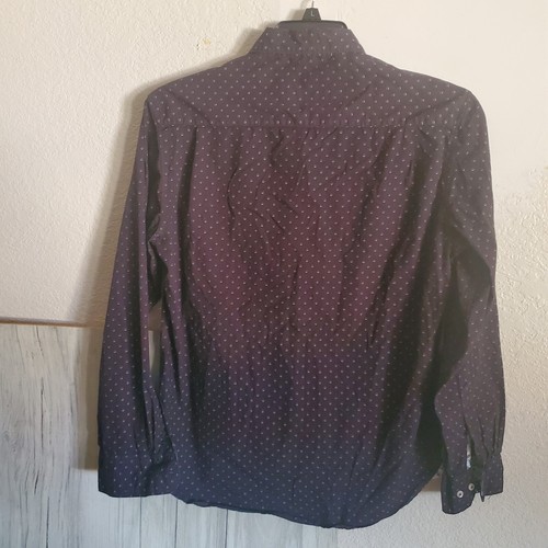 Level Ten Men's Purple Black Pinstripe Flip Cuff Button Down Shirt M - Picture 6 of 6