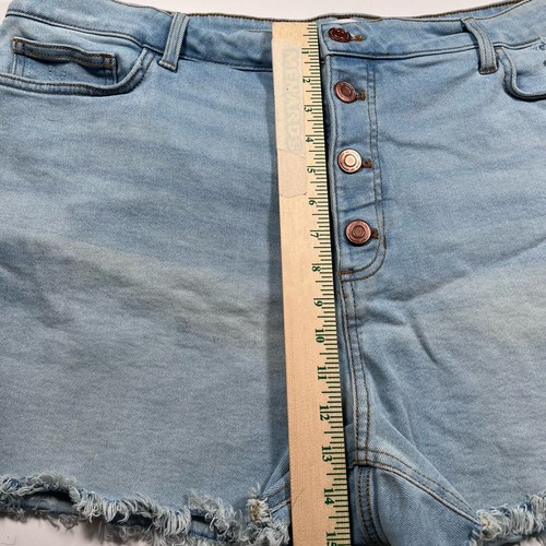 LC Lauren Conrad High Rise Button Fly Denim Shorts Plus Size 22W Blue Casual - Picture 5 of 9