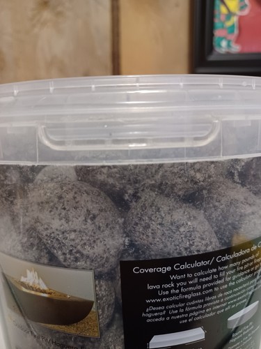 Exotic Fire Glass - Tumbled Black Lava Rock - 12 Pound Pail - NEW - Picture 6 of 12