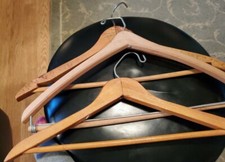 Lot 3: Superior Natural Wooden Coat Suit Hanger Garment Wide light wood color   