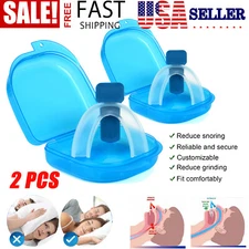 2 X Anti Stop Snoring Solution Mouth Stop Snore Guard Piece Pure Quiet Sleep US
