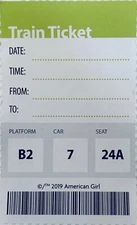 American Girl Doll Travel TRAIN TICKET Replacement Item NEW out of pack