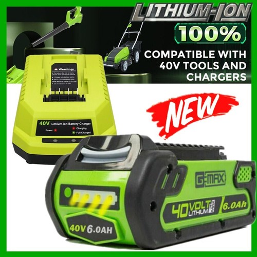 40V 6.0Ah For Greenworks G-MAX Lithium Battery 29472 29462 29252 20202 & Charger - Picture 20 of 21
