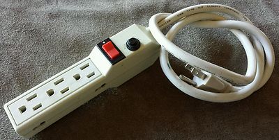 Mountable Double Sided Wall Tap 6 Outlet Power Strip Surge Protector w/ Reset