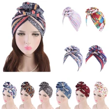 Indian Flower Women Hijab Cap Muslim Turban Hair Loss Hat Bonnet Wrap Headscarf