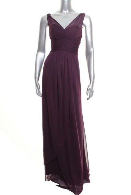 adrianna papell ruched embellished gown