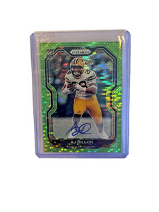 2020 Panini Prizm - Rookie Neon Green Pulsar Prizm Autograph AJ Dillon #364