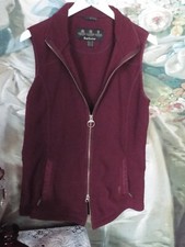Pre Worn Women's Barbour Fleece Gilet Burgundy Size 16 Riding Dog Walking---