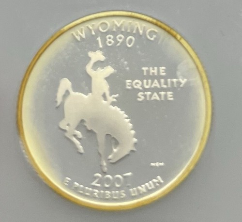 2007-S Wyoming SILVER State Quarter ICG PR70DCAM PROOF PERFECT BULLSEYE TONING! - Picture 2 of 4