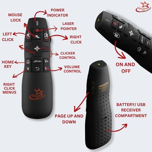 Versatile Wireless Presentation Remote Clicker for PC, Mac, Android - 50ft Range - Picture 10 of 11