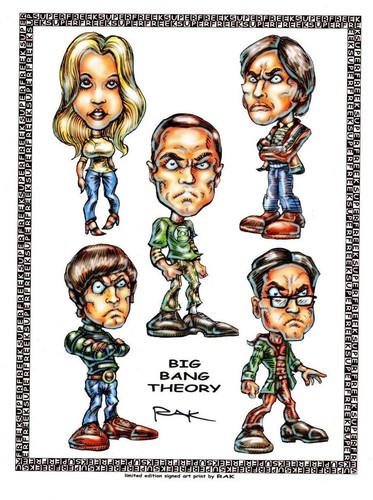 ÉDITION LIMITÉE 11 X14 BIG BANG THEORY ILLUSTRATION SIGNÉE PAR RAK - Photo 1 sur 1