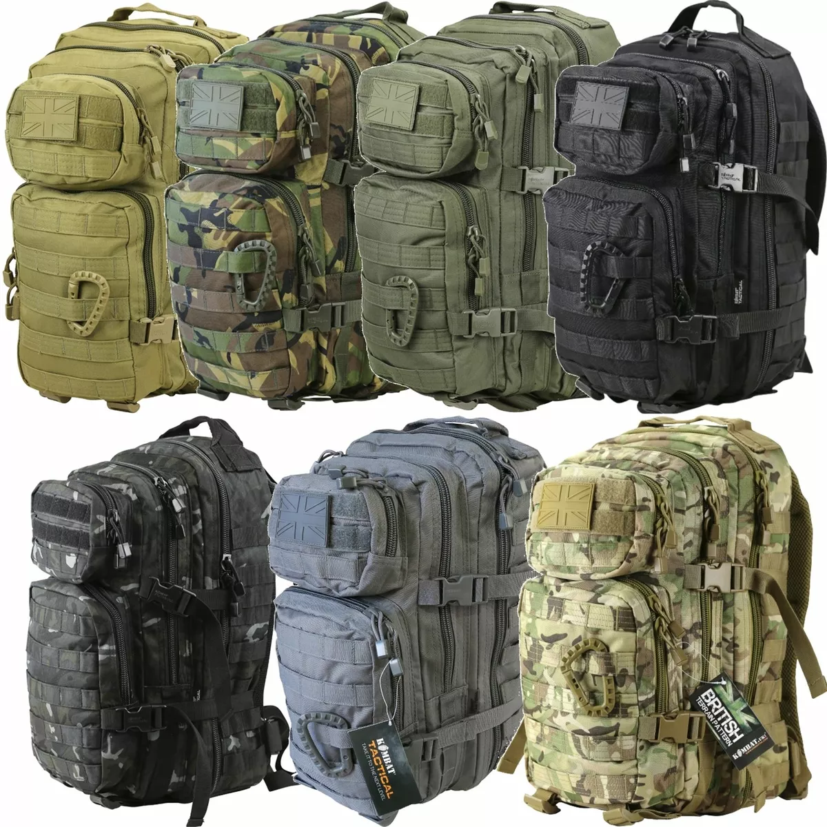 Kombat UK Small Tactical Army Assault Military Molle Bag Back Pack Rucksack  28L