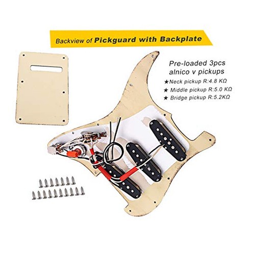 Golpeador cargado SSS Alnico V Pickup condensador grande 250K ollas para Stratocaster - Imagen 3 de 8