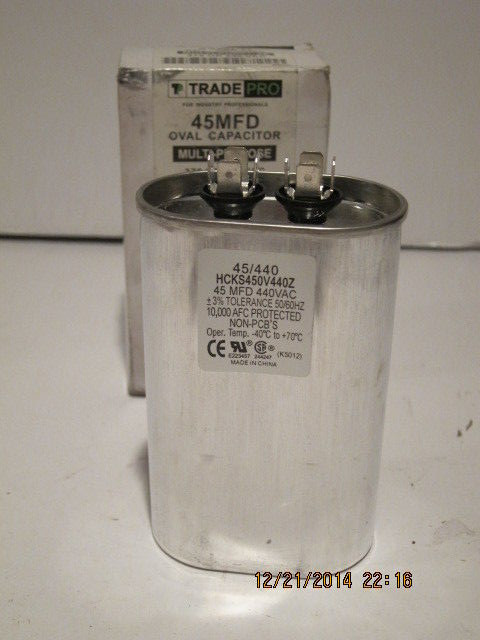 NEW TRADEPRO TP-CAP-45/5/440R - 45+5 MFD 440 Volt Round Run - Foto 4