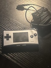 Nintendo Game Boy Micro Console Black W/ Silver Faceplate, Charger, New Battery