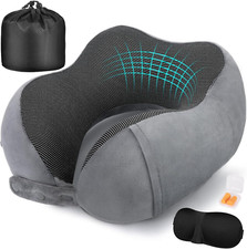 Neck Pillow for Traveling, Travel Pillows for Airplanes,100 Pure Memory Foam Tr