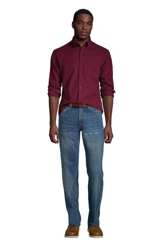 Lands End Herren Größe: 40 x 31 traditionelle Passform Stretch Jeans Farbe: DARK MEDIUM WASH - Bild 11 von 11