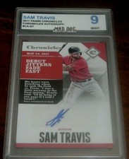 SAM TRAVIS Rookie AUTO****2017 Panini CHRONICLES--MINT 9***RED SOX--Mad DOG