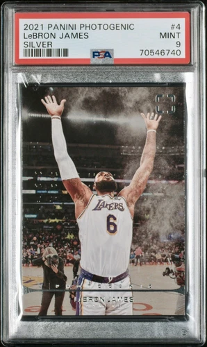 2021-22 PANINI PHOTOGENIC DEBUT SILVER LA LAKERS LeBRON JAMES SP PSA 9 MINT
