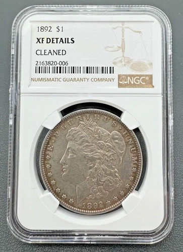 1892 Morgan Silver Dollar $1 NGC Extra Fine, Low Mintage Better Date