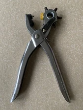 Vintage 6 Holes Leather Revolving Head Punch Plier Hand Tool Leather Rivet