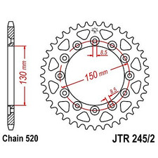 JT SPROCKETS Corona plato transmision trasero acero JT 245/2