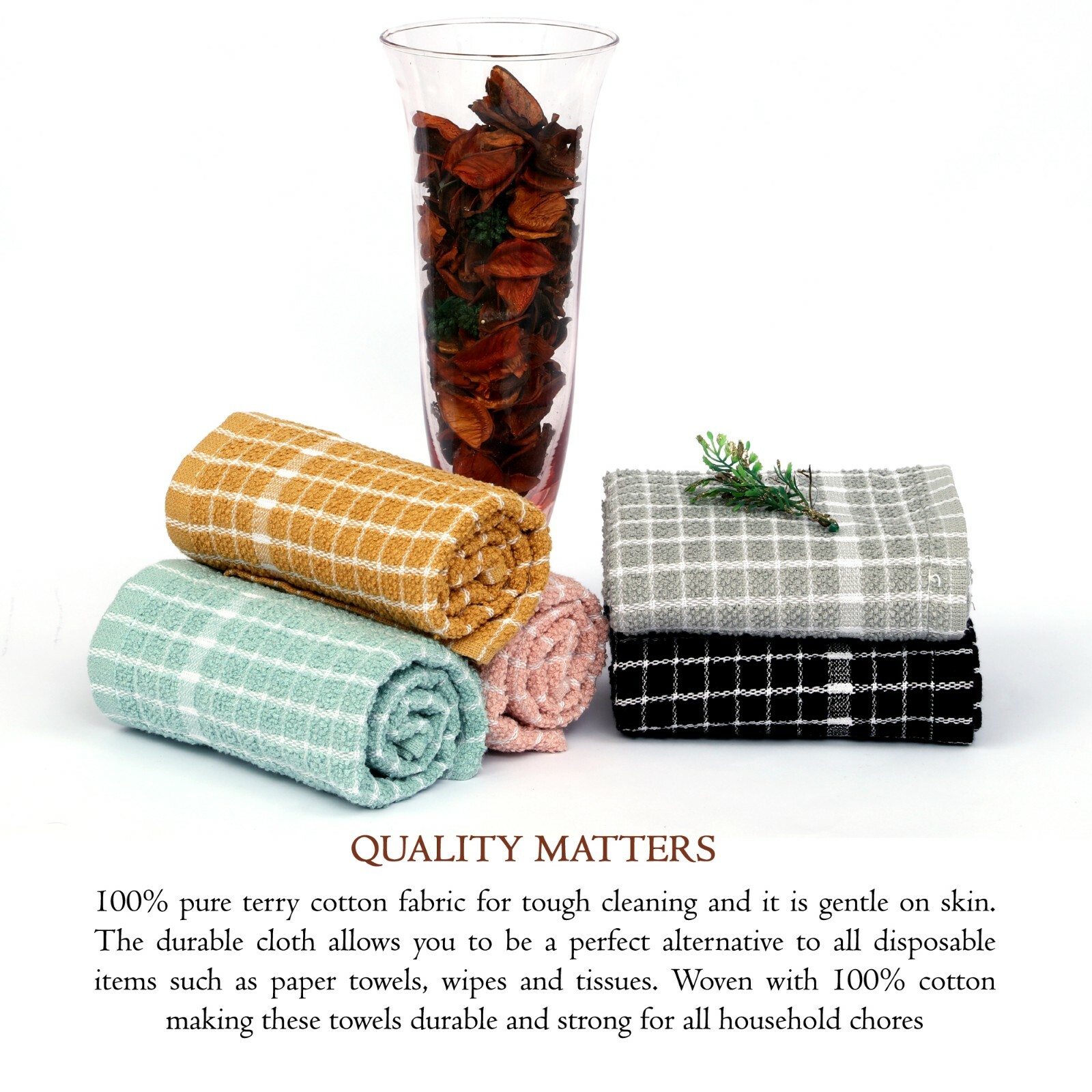 Terry Tea Towels 100 Egyptian Cotton Kitchen Cloths Dish cleaning Bar