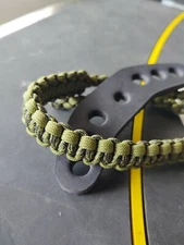 Sage Moss Green and forest  camo Paracord Bow wrist strap Bling Sling FREE SHIP