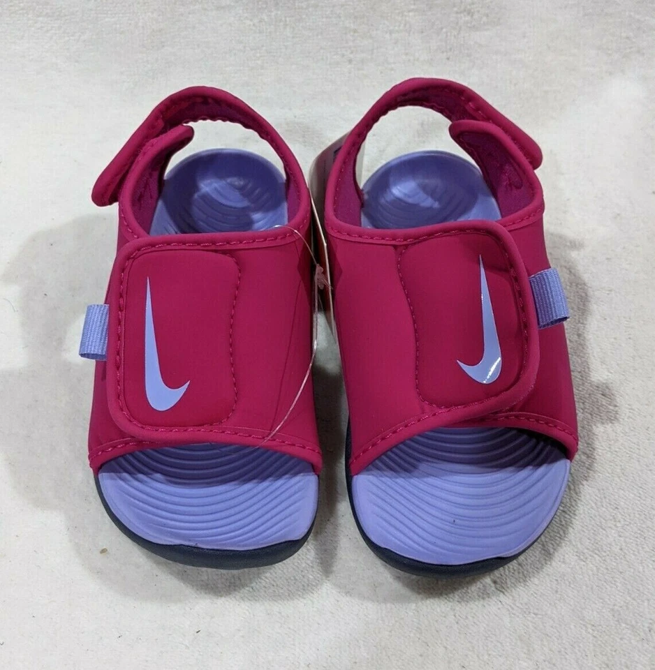 Sandalias Nike Sunray Adjust 5 V2 (TD) Fireberry/Púrpura para niñas pequeñas-Talla Asst NWB Foto 3 de 4