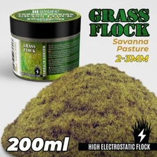 Herbe Statique 2-3mm- SAVANNA PASTURE - 200ml -  Modelisme socles décors flock