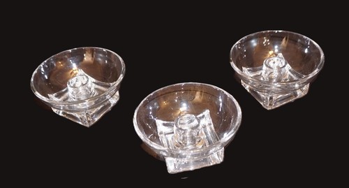Set of 3 Vintage Elegant Cambridge Glass Cambridge Square Candle Holders Beauty! - Picture 2 of 7