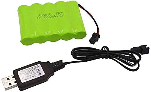6V 2200mAh Ni-MH 5 AA Rechargeable Battery Pack with SM-2P Black 2 Pin Connector - Picture 3 of 6