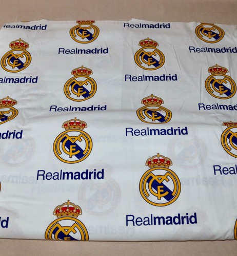 Real Madrid Football Club Logo Pattern Cotton Fabric 1/4 Yard 9” X 44” - Picture 17 of 18